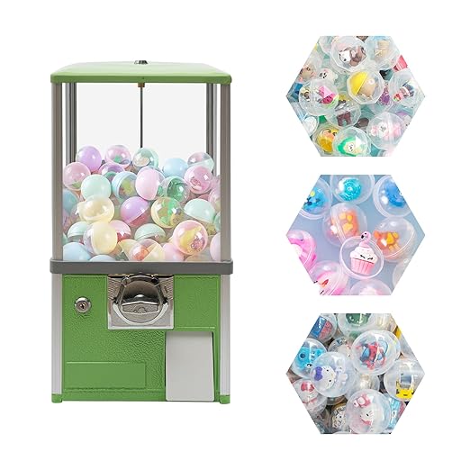 Vending Machine,Commercial Gumball Machine,Capsule Vending Machine for Business,Candy Vending Machine for Selling Capsule Toys Candies,1.77-1.97Inch Ball Diameter (Green)
