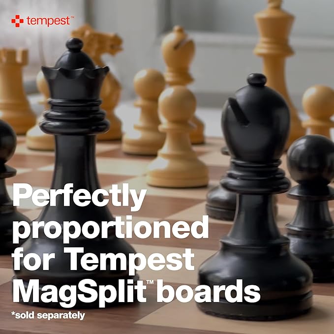 TEMPEST Reykjavik 1972 Chess Ensemble (Without Clock) :: Wooden Chess Set + Hardwood Portable Chess Board + Weatherproof Carry-All Bag + Lacquer Storage Box + Scorebook