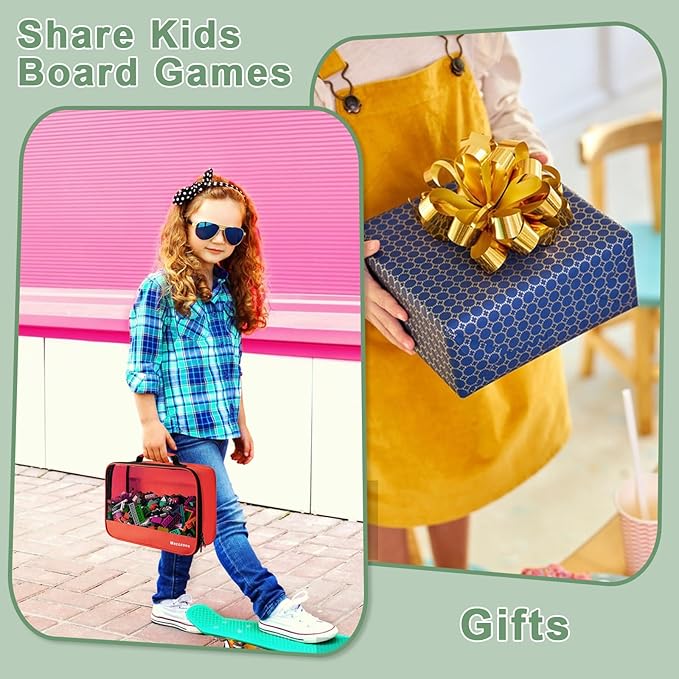 4 PCS Toys Storage Bag, Classic Bricks Building Set Storage Bag, Travel Case for Building Toys, Puzzles, Small Size