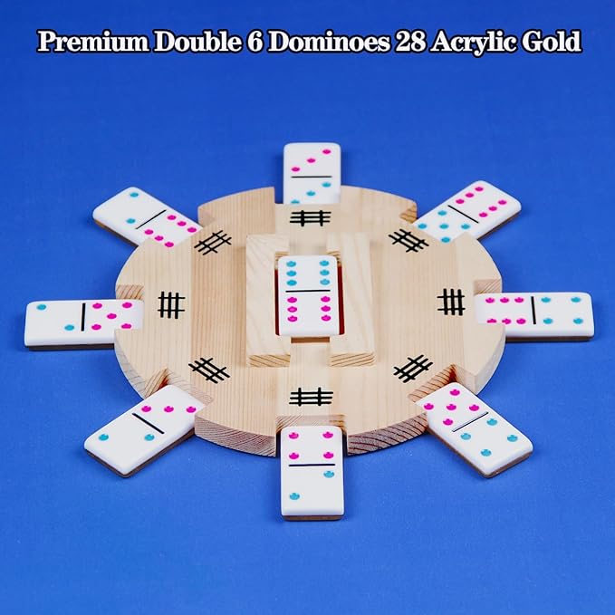 Mexican Train Dominos Set Acrylic Dominos Set (Double 6 Golden)