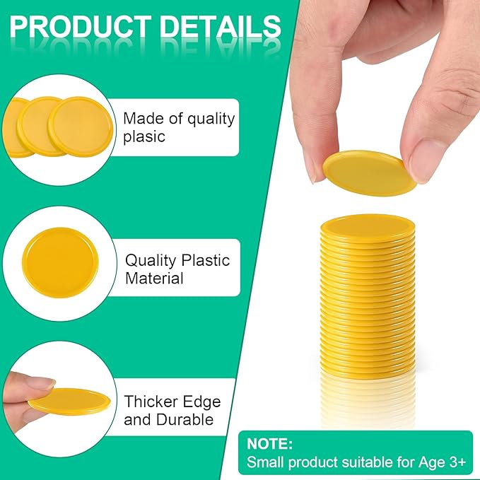 Coopay 5000 Pieces 1 Inch Bingo Chips Bulk, 10 Colors Bingo Markers for Math Practice, Plastic Learning Counters Disks Counting Discs and Poker Chips Game Tokens Kids Reward