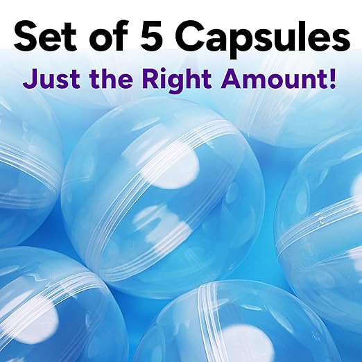 Big Claw Machine Capsules Clear Balls Plastic Sphere Large Party Favor Containers Round 5 pcs 6.3 inch - Jumbo Plastic Christmas Ornaments Extra Large Gift Box Craft Party Supplies Vending Capsules