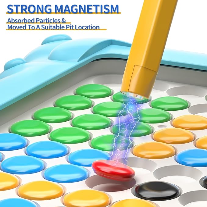 2-IN-1 Large Magnetic Drawing Board for Toddlers Kids, Magnetic Color and Number Maze, Magnetic Dot Art Board for Kids, Montessori Education Travel Toys for Kids Boys Girls Age 3 4 5 6 7 8 Years Old