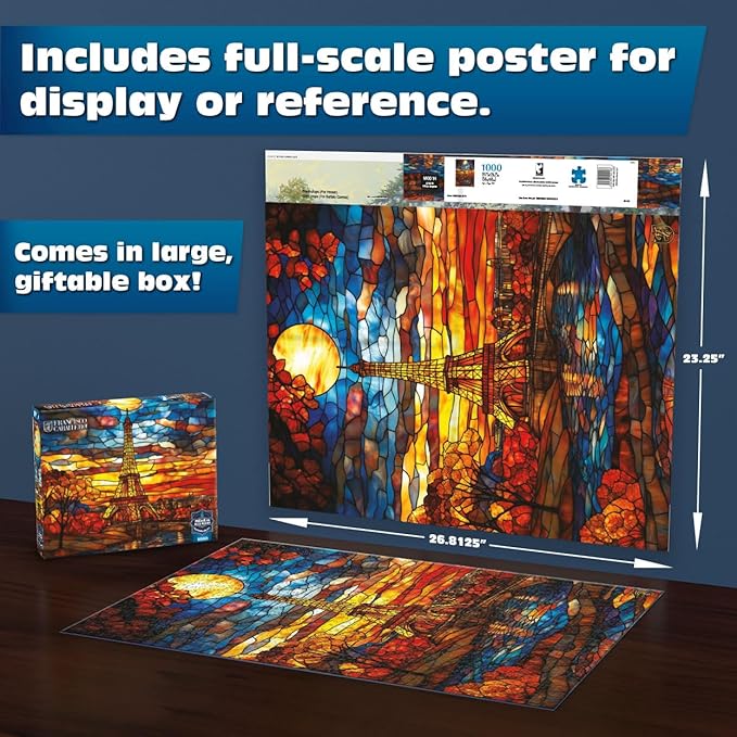 Ceaco - Sapphire Select - Francisco Caballero - Parisian Dream - 1000 Piece Jigsaw Puzzle – Challenging & Fun – Blue Core Puzzle Board – Giftable Display Box - Full Size Poster Included