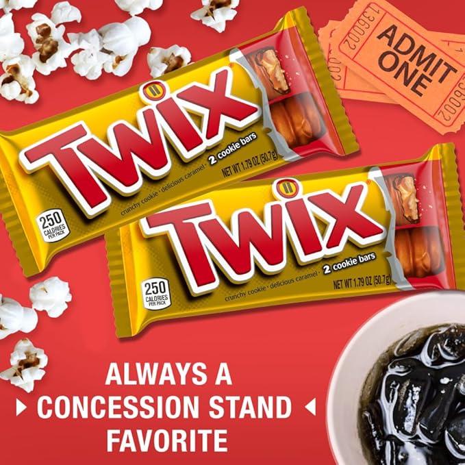 TWIX Bulk Chocolate Candy Individually Wrapped, Full Size, Caramel Chocolate Cookie Candy Bar, Perfect for Snacks, Parites, Goodie Bags, Holidays 36-Count Box