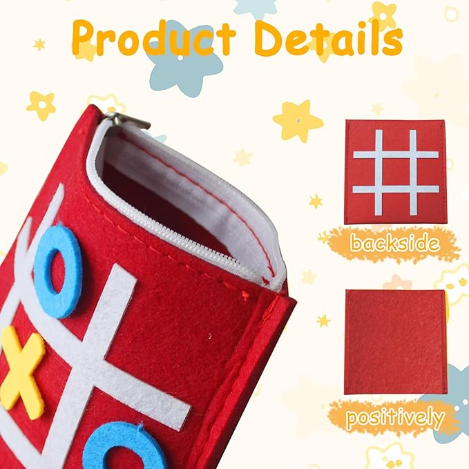 48 PCS Tic Tac Toe Board Game,Foam Tic-Tac-Toe Mini Board Game for Kids Family Classic Educational Toys Indoor Party Game Birthday Party 5"x5"