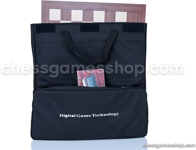 DGT Chess Carrying Bag Black for Board, Pieces, Clock and Accessories - Suitable for e-Boards or GO Game to - Black
