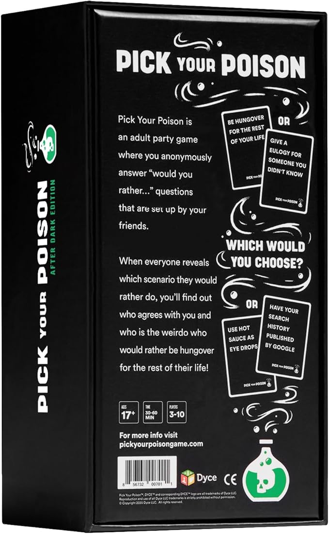 Pick Your Poison After Dark + Expansion Set Party Game - The “What Would You Rather Do?” Adult Card Game for College Students, Fun Parties & Board Games Night with Your Friends