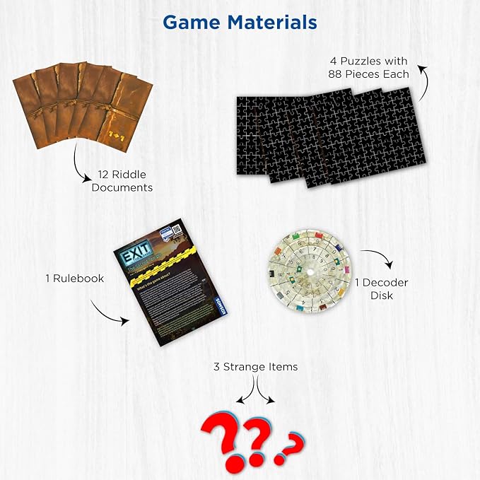 Exit: The Sacred Temple (with Jigsaw Puzzles) | Exit: The Game - A Kosmos Game | Family-Friendly, Jigsaw Puzzle-Based at-Home Escape Room Experience for 1 to 4 Players, Ages 10+