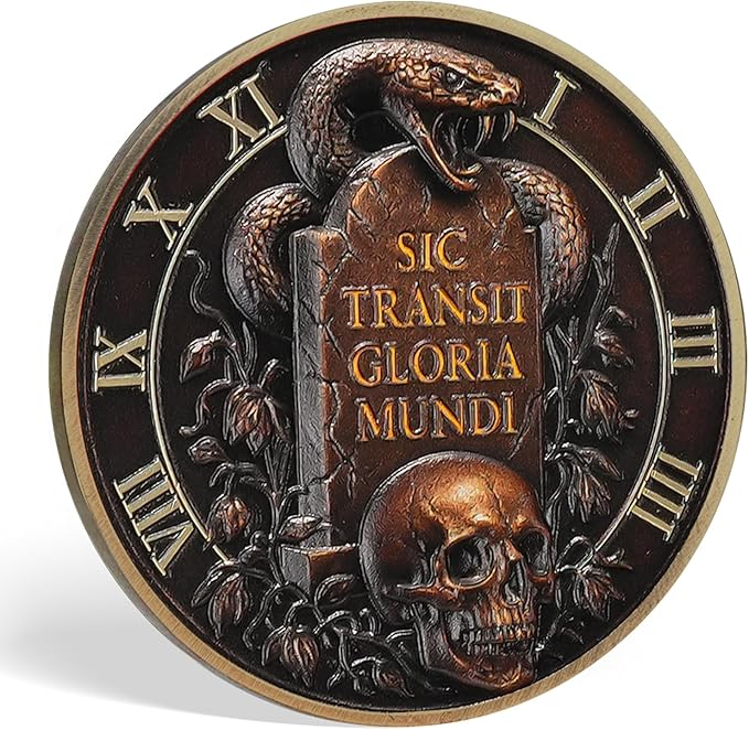 Memento Mori Coin Momento Mori Coin Skull Coin Stoic Gifts Memento Mori Calendar Living Memento Mori Amor Fati Coin (Gravestone Skull Snake)