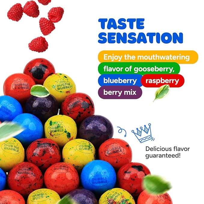 Gumballs for Gumball Machine - 1 Inch Large Gumballs - Berry Blots Big Gum Balls in Resealable Bag - 1.7 Lb Gumball Machine Refills - 100 Pcs Giant Gumballs - Bulk Gum for Kids - Assorted Gum Refill