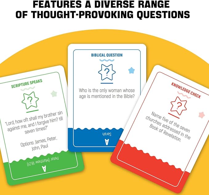 A Fun and Meaningful Bible Trivia Game, 400 Cards, Perfect for Bible Study, Youth Groups and Church Gatherings, Fun Christian Trivia Game for Adults and Family, A Great Christian Gift