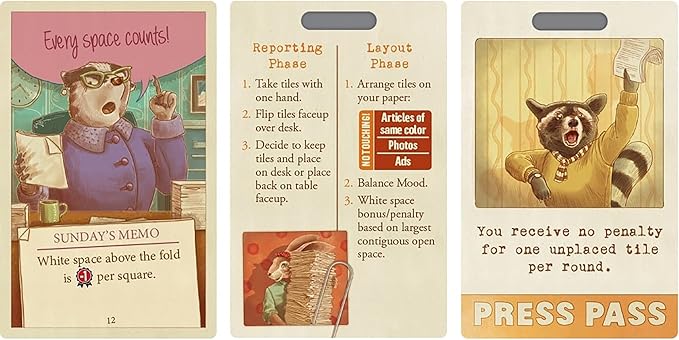 AEG & Flatout Games | Fit to Print | Build your Newspaper! | From the Creators of Cascadia | Easy to Learn | Quick to Play | Ages 10+ | For 1-6 Players