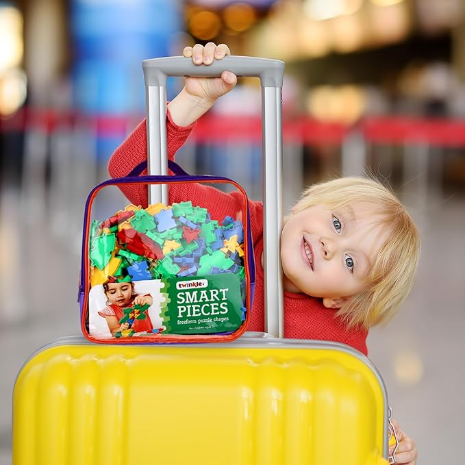 Interlocking Puzzle Toy | Big Pieces |Great for Occupational Therapy and Fine Motor Skill Development | Build STEM Skills at Home |Car Road Trip Pocket Game | Ages 3 and up |Toddler Fun