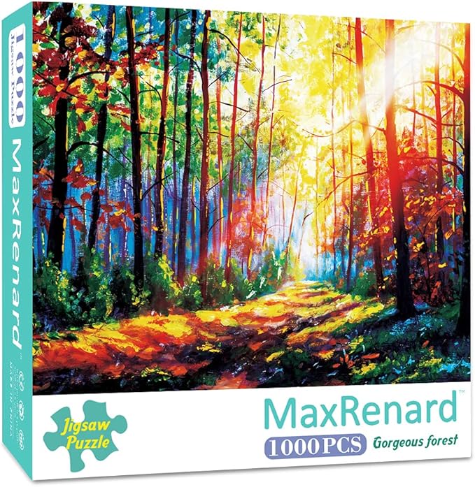 MaxRenard Game Jigsaw Puzzle 1000 Pieces for Adult Scenery Gorgeous Forest Challenge Toy Pieces Fit Together Perfectly