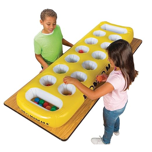 S&S Worldwide Giant Inflatable Mondo Mancala. Huge 72" x 21.4" x 6" High Inflatable Game Board with 2" Balls to Use as Stones. Whether You Play on The Floor or a Table, it is More Fun!