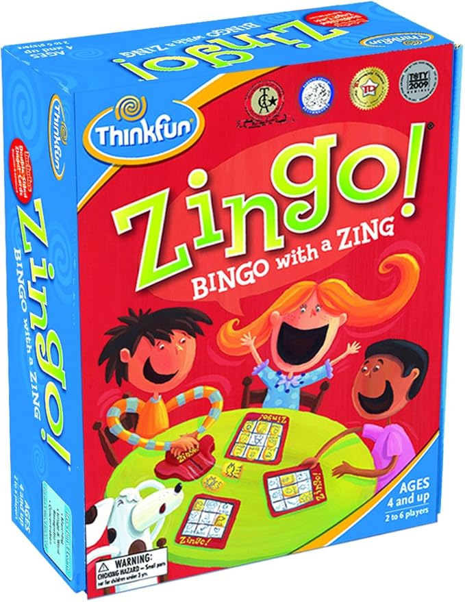 ThinkFun Zingo Bingo Award Winning Preschool Game for Pre-Readers and Early Readers Age 4 and Up - One of the Most Popular Board Games for Boys and Girls and their Parents (97700)