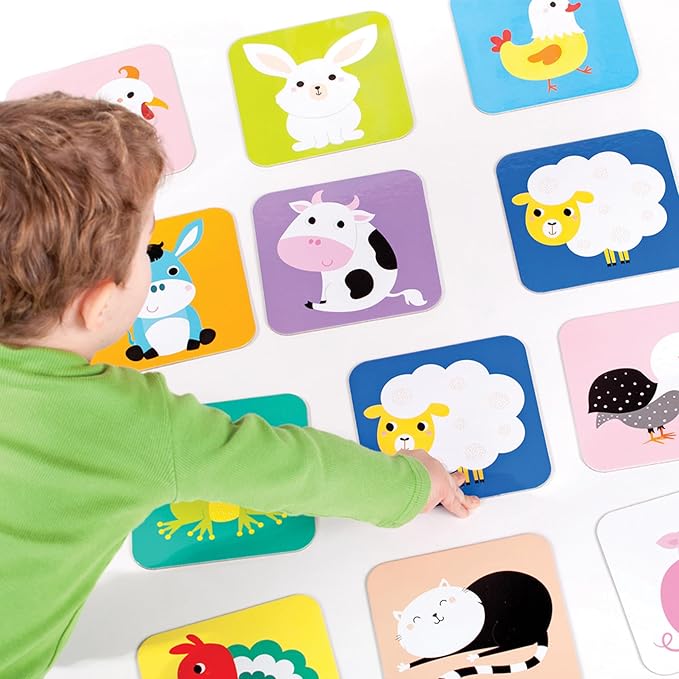 Banana Panda Suuuper Size Memory Matching Kids Game - includes 24 Extra-Large 6” x 6” Cards - Match The Animals or Use as Flashcards - for Toddlers, Boys & Girls, ages 2-4 years