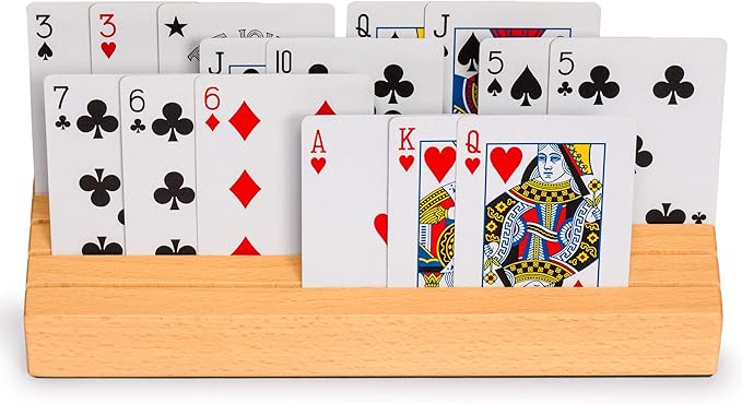 Yellow Mountain Imports Solid Beechwood Playing Card Holders - Set of 2