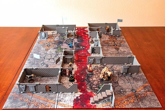 Squire Dungeon Set - Mini Dungeon Castle Cavern DND Terrain for TableTop RPGs, Dungeons & Dragons, Pathfinder, War Gaming, and More! by DCD (51+pcs, 1.4sqft, 8rooms)