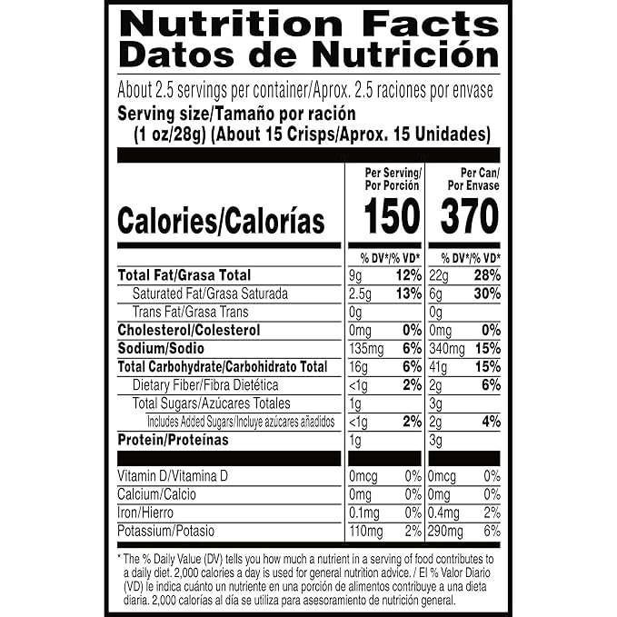 Pringles Potato Crisps Chips, Lunch Snacks, Office and Kids Snacks, Grab N' Go, BBQ (12 Cans)