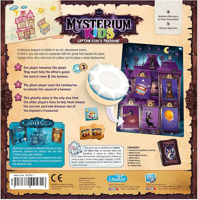 Mysterium Kids: Captain Echo's Treasure Board Game - Enchanting Cooperative Mystery Game for Young Detectives, Fun for Family Game Night, Ages 6+, 2-6 Players, 21 Minute Playtime, Made by Libellud