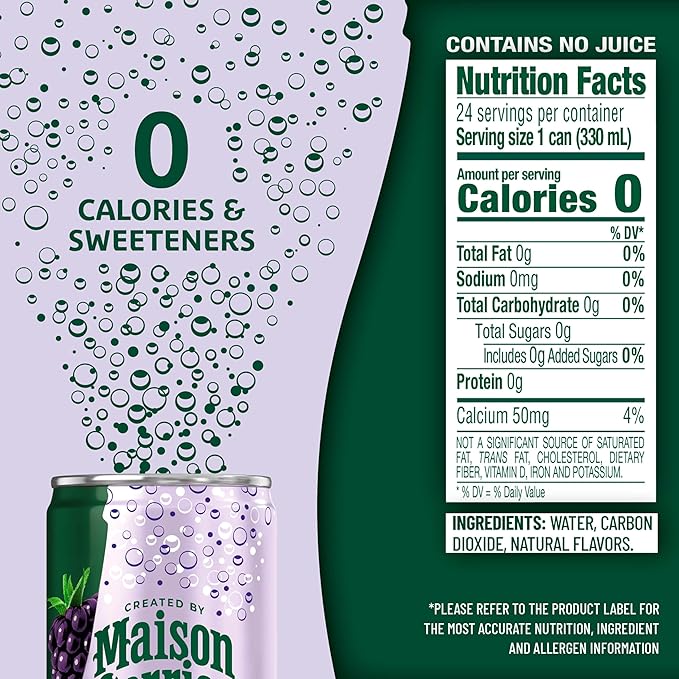 Maison Perrier Forever Blackberry Flavored Sparkling Water, 11.15 Fl Oz Cans, 8 Count, 3 Pack