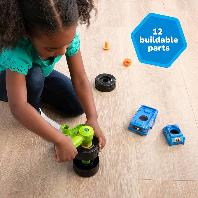 Monster Truck - 2-in-1 Building Toys with Hand Ratchet for Take Apart Play - Toddler STEM Building Set - Construction Toy for Ages 18 Months and Up