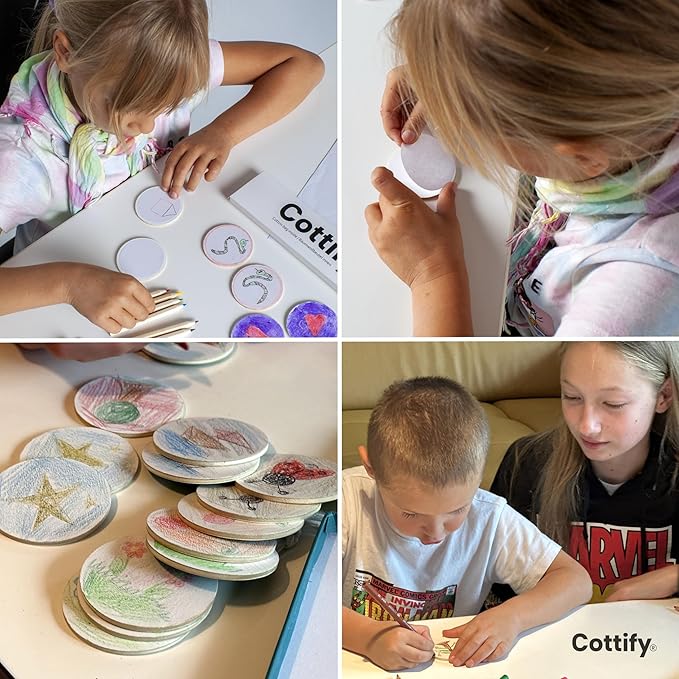 Create Your Own Memory Game 36pc Art & Craft Kit, Durable & Scratch-Resistant Blank Wooden Cards, Replacement Stickers, Matching Games for Toddlers 3-5 and Up, Blank Board Game