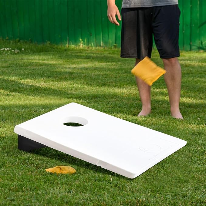 Driveway Games All Weather Corntoss Bean Bag Cornhole Yard Game Set for Indoor and Outdoor Use with 2 Target Boards and 8 Bean Bags