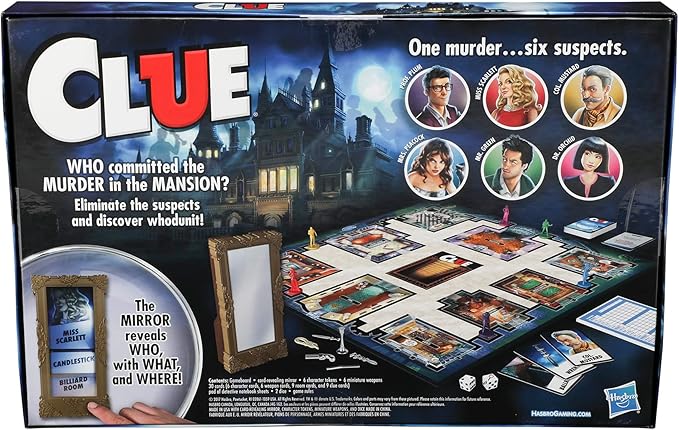 Hasbro Gaming Clue Game, Mystery Board Game, 2-6 Players, 8+ Years (Amazon Exclusive)