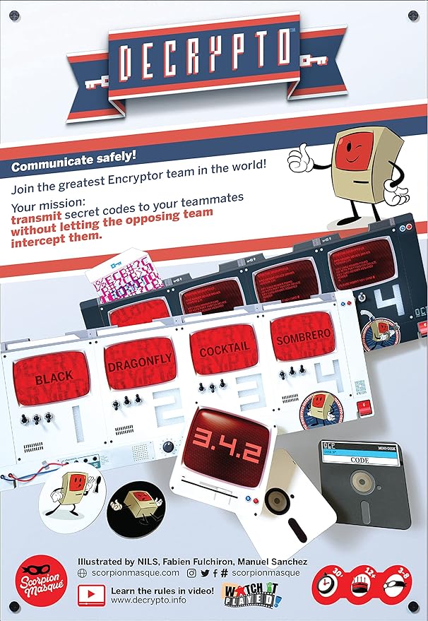 Decrypto | Deduction Party Game | #2 Party Game on BoardGameGeek | Great for Teens and Adults | Ages 12+ | 3 to 8 Players | 15 Minutes