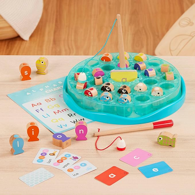 Battat Education Toddlers Magnetic Fishing Game Alphabet Fishing 2 Years +