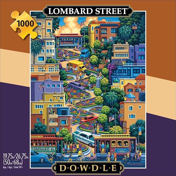 Buffalo Games - Eric Dowdle - Lombard Street - 1000 Piece Jigsaw Puzzle for Adults - Challenging Puzzle Perfect for Game Nights - Finished Size is 26.75 x 19.75