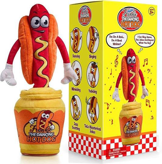Gagster Dancing Hot Dog - Sings, Yodels, Tells Jokes - Funny Talking Decor Toy for Kids & Adults