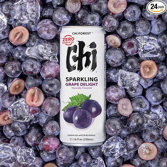 CHI FOREST Grape Delight sparkling water, 0 Sugar 0 Carolies, 11.16 oz* 24 Cans