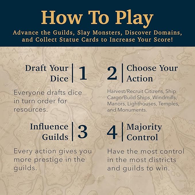 Castellans Board Game - Valeria Universe of Games - Strategy Board Game with Dice Drafting, Resource Management, and Area Control. Game Night for 1-5 Players, Solo Game Mode