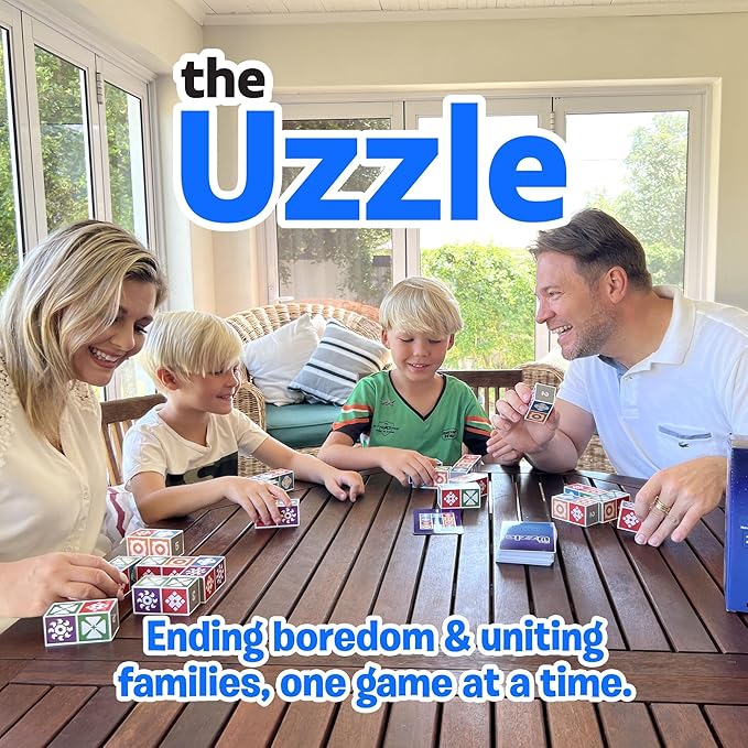 3.0 by Uzzle Games - 2-8 Players Board Game Bundle, Family Board Games for Children & Adults, Block Puzzle Games for Ages 4+ (2 Pack)