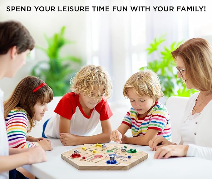 Flybold Wooden Game Set - 6 x 10 x 6 Inches - Family-Friendly Game for Kids and Adults - Board Games for Adults for Indoor/Outdoor Fun, BBQs, Parties, and Picnics