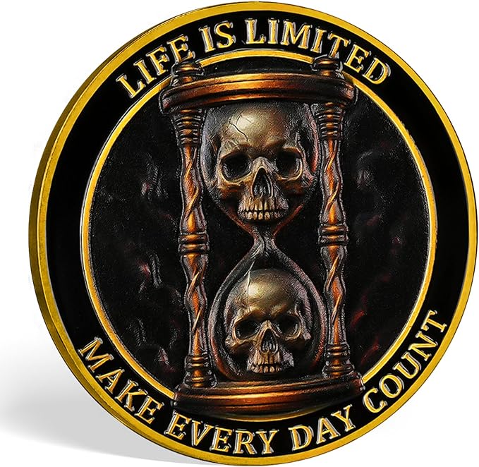 Memento Mori Coin Momento Mori Coin Skull Coin Stoic Gifts Memento Mori Calendar Living Memento Mori Amor Fati Coin (Skull Island)