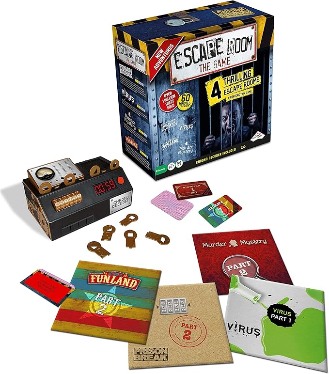 Escape Room The Game, Version 2 - with 4 Thrilling Escape Rooms | Solve The Mystery Board Game for Adults and Teens (English Version)
