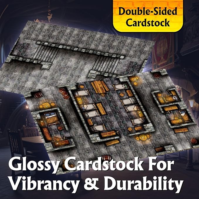 Arcknight The Graystone Castle Roleplaying Battlemaps; 16 Modular RPG Maps in 8 Double-Sided Pages, 1" Square Grid, Modular & Versatile Design for Tabletop Gaming - for D&D, Pathfinder and More