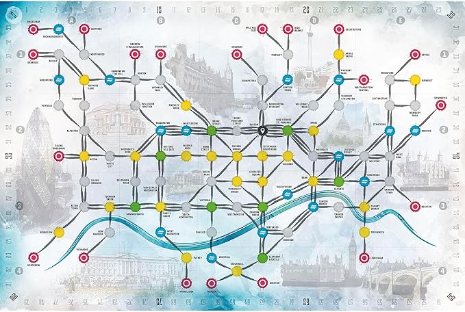 On The Underground: London/Berlin - Train Route Building, Strategy Board Game, 2 City Maps, Family Game, Ages 14+, 2-5 Players, 60 Min