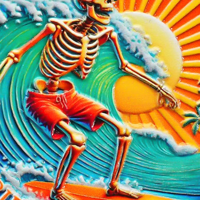 Memento Mori Coin Momento Mori Coin Skull Coin Stoic Gifts Memento Mori Calendar Living Memento Mori Amor Fati Coin (Surfing Skeleton)