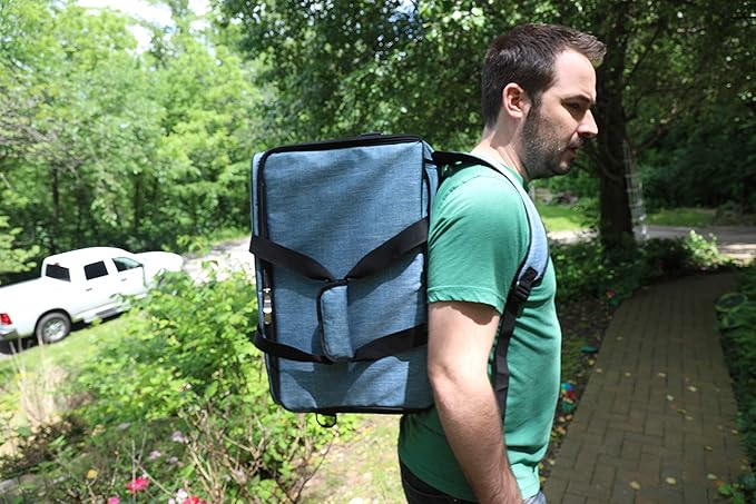 Board Game Bag - [Backpack/Shoulder Strap/Luggage Slip] - Padded Board Game Carrier (Ruby Red)