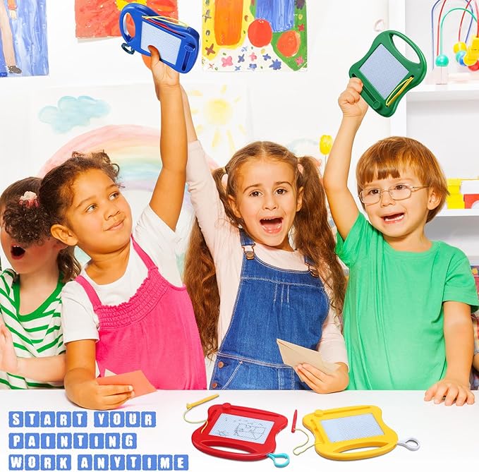 Chinco 24 Pieces Kids Mini Magnetic Drawing Board for Backpack Keychain Clip Erasable Mini Doodle Boards Toys for Party Colorful Writing Sketch Painting Pad Set Classroom Reward Supplies(Cute)