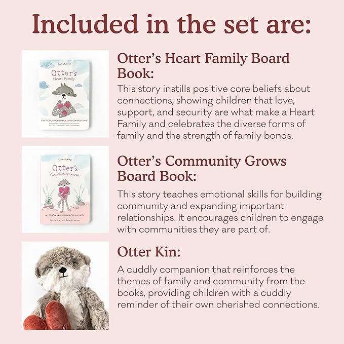 Slumberkins 14" Otter Kin & 2 Board Books Complete Set Bundle | Promotes Family Bonding, Building Connections & Acceptance | Social Emotional Learning, Ages 0+ (Otter Kin Plush + 2 Board Books)