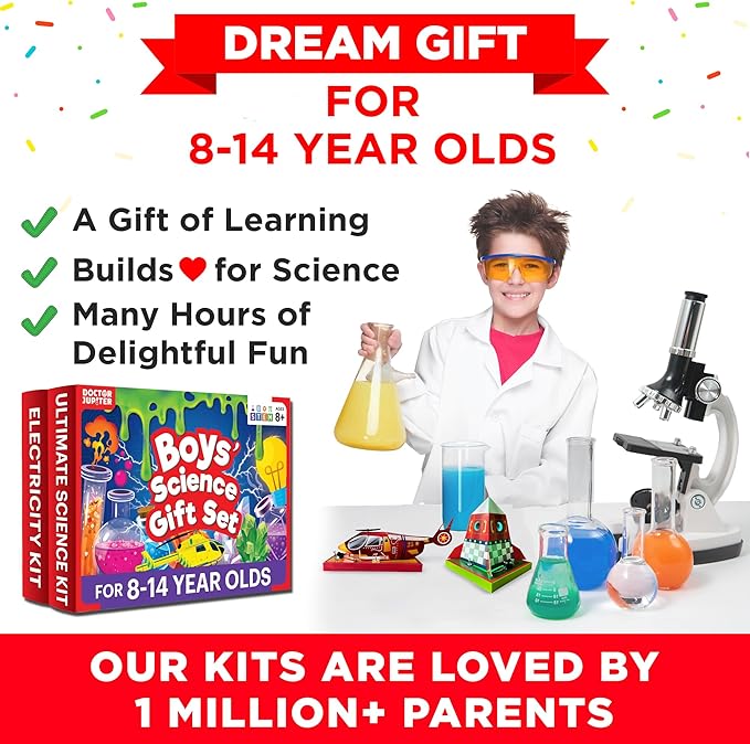 Doctor Jupiter Ultimate Science Gift Set of Science Kit, Electricity Kit for Kids Age 8-12 | Birthday Gifts for Boys & Girls of 8,9,10,11,12,13,14 Year Olds | STEM Learning & Education Toys
