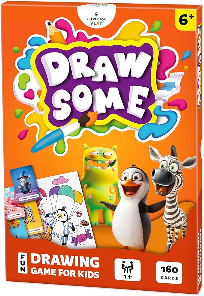 Drawsome Drawing Game for Creative Kids – 160 Prompt Cards with Characters, Actions, Styles & Places to Spark Imagination – Fun Single Player & Family Art Game with Painting Ideas