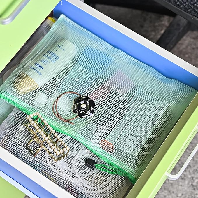 AUSTARK 20 Pcs Zipper File Bags, Plastic Mesh Pouch, Board Game Storage Bag, Waterproof Bags for Office School (B5 Size 11.4''x8.2'', Multicolored)